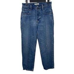 Levis Altered Straight Jeans Womens 26 Medium Wash Blue High Rise Seam Detail